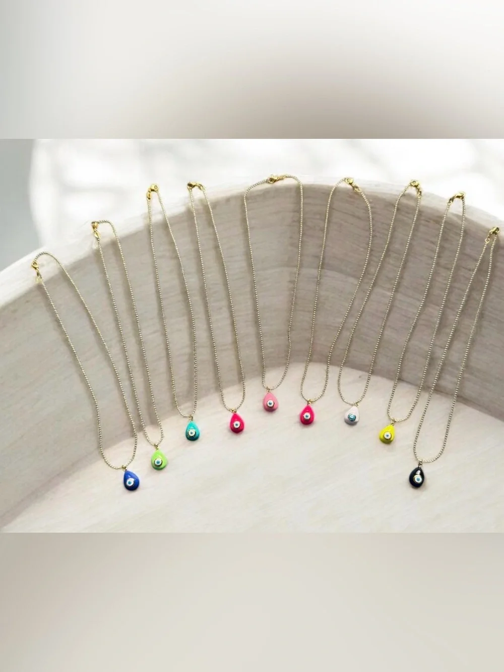 Beautiful Black Evil Eye Necklace 16 inches  .925 sterling silver gold plated